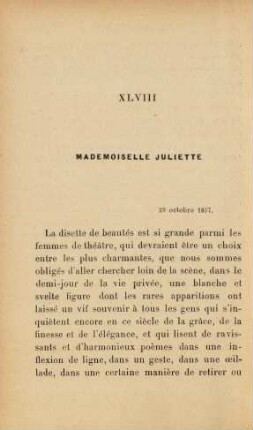 XLVIII Mademoiselle Juliette