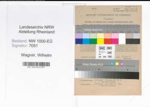 Entnazifizierung Wilhelm Wagner, geb. 07.05.1892 (Malermeister)