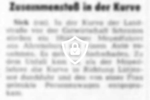 Zusammenstoß in der Kurve
