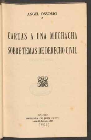Cartas a una muchacha sobre temas de derecho civil
