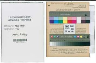 Entnazifizierung Philipp Aretz , geb. 20.10.1895 (Elektroinstallateur)