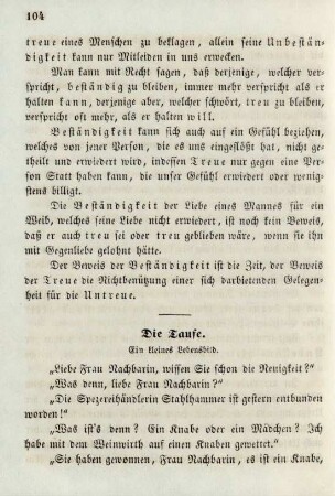 Die Taufe. Ein kleines Lebensbild