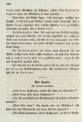 Die Taufe. Ein kleines Lebensbild