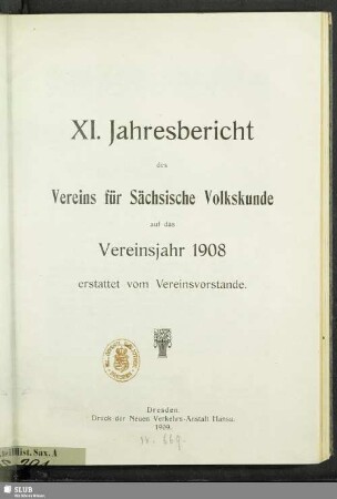 11.1908(1909): Jahresbericht