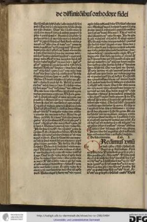 De fide trinitatis. Capitulum I.