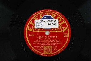 "Cosi fan tutte" 2. Akt : Rezitativ: Was soll ich dazu sagen; Duett: Ich erwähle mir den Braunen... / Mozart