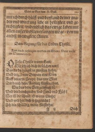 Dancksagung für das Leiden Christi.