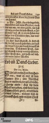 Lob und Danck-Lieder.