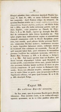 Caput III. De relicuo Bacchi ornatu.