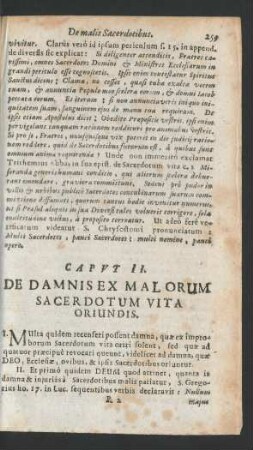 Capvt II. De Damnis Ex Malorum Sacerdotum Vita Oriundis.