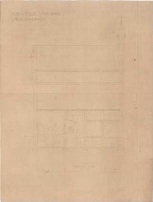 Hildebrand, Adolf von; Worms, Hagenstr. - Neumarkt; Siegfriedbrunnen und Bibliotheksbau - Bibliotheksbau (Längsschnitt)