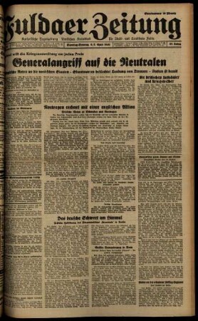 Ausgabe vom Samstag, den 06. April 1940.