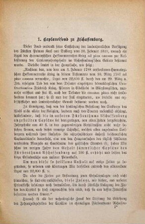 Darstellung der Verhältnisse der unmittelbaren Stiftungen im Regierungsbezirke Unterfranken und Aschaffenburg