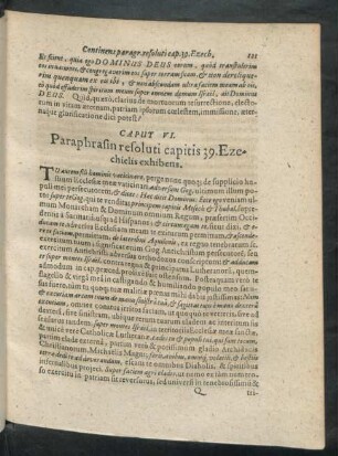 Caput VI. Paraphrasin resoluti capitis 39. Ezechielis exhibens