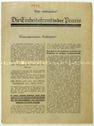 Flugblatt der Kommunistischen Arbeiterpartei Deutschlands gegen SPD und KPD
