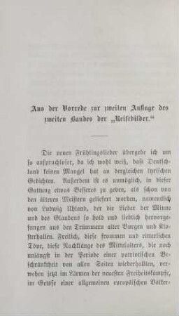 Aus der Vorrede zur zweiten Auflage des zweiten Bandes der "Reisebilder."
