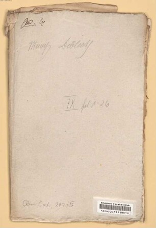 Correspondenz merkwürdige Manuskripten der Hofbibliothek betreffend - BSB Cbm Cat. 207(9