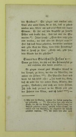 Eines der Gleichnisse Jesus's