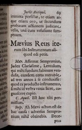 Maevius Reus iterum sibi Instrumentum aliquod edi petit