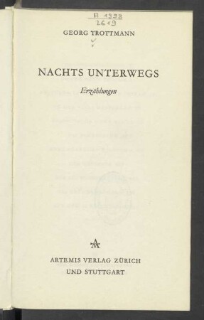Nachts unterwegs : Erzählungen