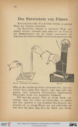 Das Entwickeln von Filmen