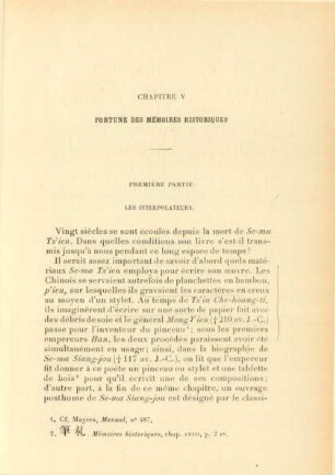 Chapitre V. Fortune des mémoires historiques
