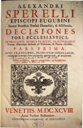 Decisiones fori ecclesiastici. 2