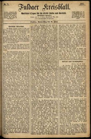 Ausgabe vom Donnerstag, den 21. Juni 1883.