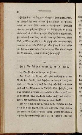 IV. Das Verfahren beym Mergeln selbst