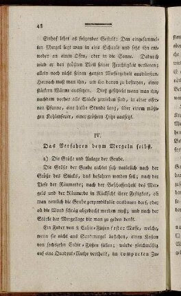IV. Das Verfahren beym Mergeln selbst
