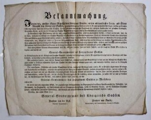 Bekanntmachung der sächsischen Regierung