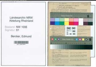 Entnazifizierung Edmund Bercker , geb. 03.05.1905 (Verleger)