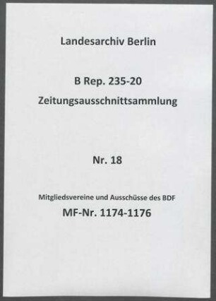 Mitgliedsvereine und Ausschüsse des BDF