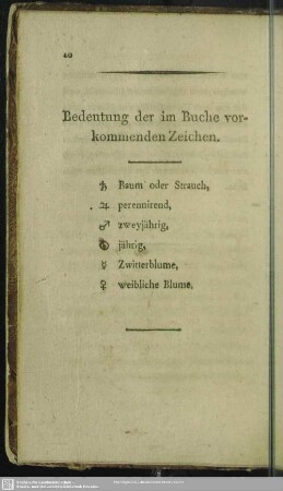 Bedeutung der im Buche vorkommenden Zeichen