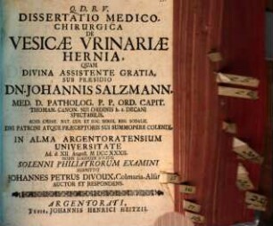 Diss. med. chir. de vesicae urinariae hernia