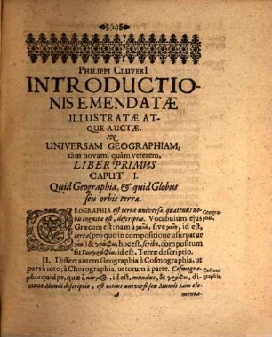 Philippi Cluveri Introductio in universam Geographiam tam veterem, quam novam