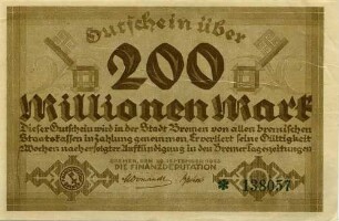 Gutschein - 200 Millionen Mark
