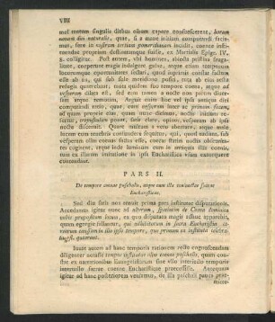Pars II. De tempore coenae paschalis, atque cum illa coniunctae sacrae Eucharisticae