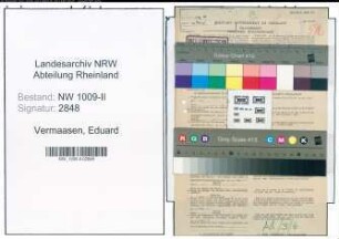 Entnazifizierung Eduard Vermaasen , geb. 01.10.1898 (Geschaeftsfuehrer)