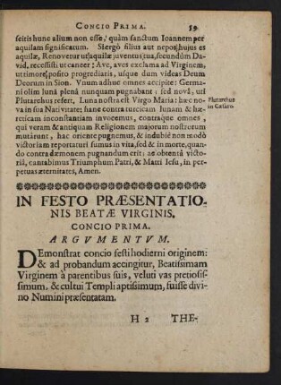 In Festo Praesentationis Beatae Virginis.