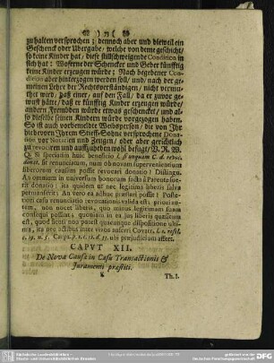 Caput XII. De Nova Causa in Casu Transactionis & Iuramenti praestiti