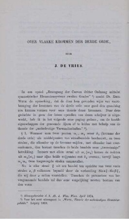 Over vlakke krommen der derde orde.