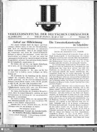 Die Unwetterkatastrophe in Glashütte