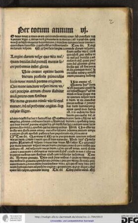 [L]ucis creator etc. Materia huius hymni est invocatio quam facit beatus Gregorius ad dominum, ut sicut precepit mane iunctum vesperi vocari diem...