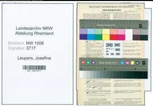 Entnazifizierung Josefine Leupers , geb. 05.02.1889 ()