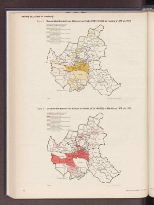 Gesamtsterblichkeit von Frauen an Krebs in Hamburg 1976 bis 1978