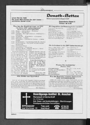 Planen Sie rechtzeitig! Ferien 1988: