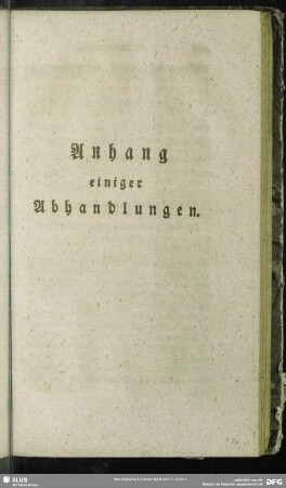 Anhang einiger Abhandlungen