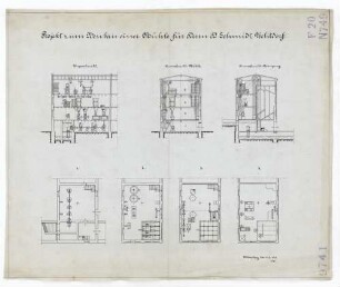 Technische Zeichnung : Projekt zum Neubau einer Mühle für Herrn H. Schmidt, Uchtdorf