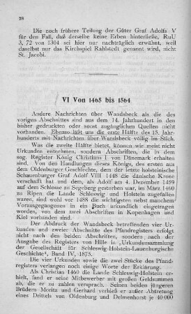 VI Von 1465 bis 1564